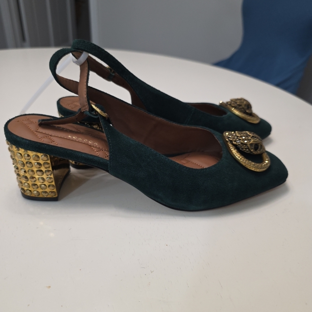 KURT GEIGER LONDON Chelsea Suede Slingback Pumps Size 10 - Picture 2 of 6